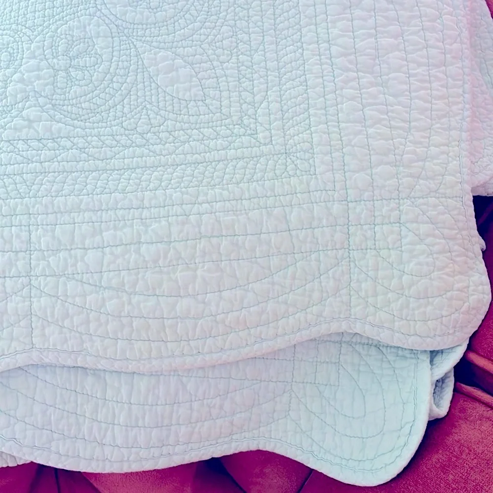 Vintage Pale Blue Quilt